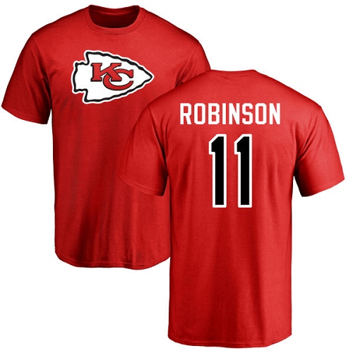 Men Kansas City Chiefs #11 Robinson Demarcus Red Name and Number Logo T-Shirt